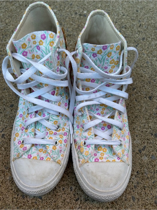 Converse Other - Converse Kids High-Top Sneakers - White with Pink & Yellow Floral Print